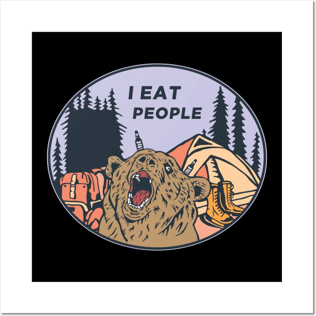 Camping, I Eat People Wall Art by joesemelah